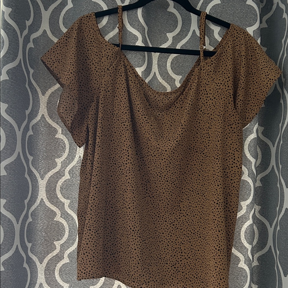 Brown Polka Dot Women's Top